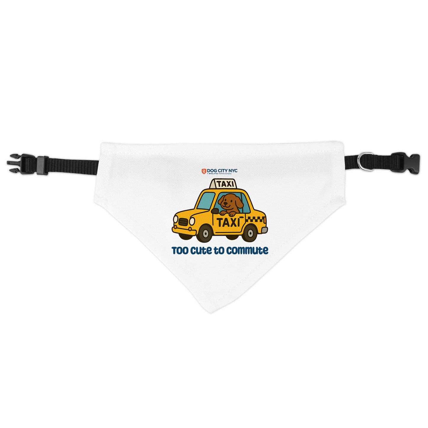 'Too Cute to Commute' Clip-On Bandana - White