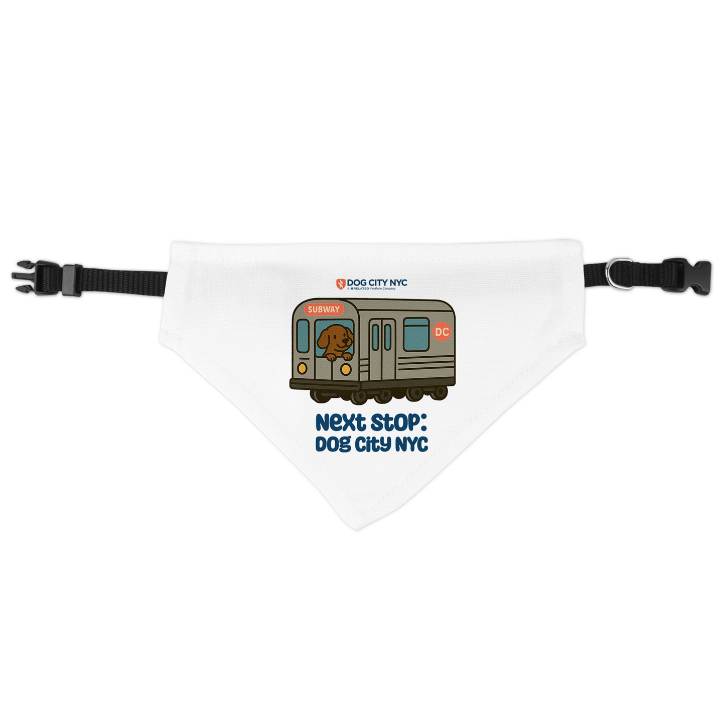 'Next Stop' Clip-On Bandana - White