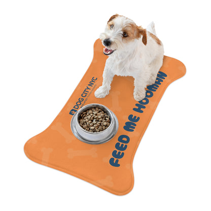 'Feed Me Hooman' Food Mat - Orange
