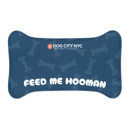 'Feed Me Hooman' Food Mat - Blue