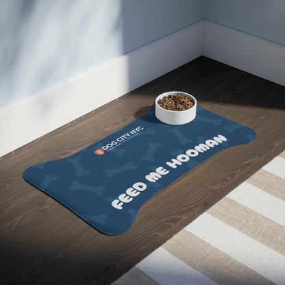 'Feed Me Hooman' Food Mat - Blue