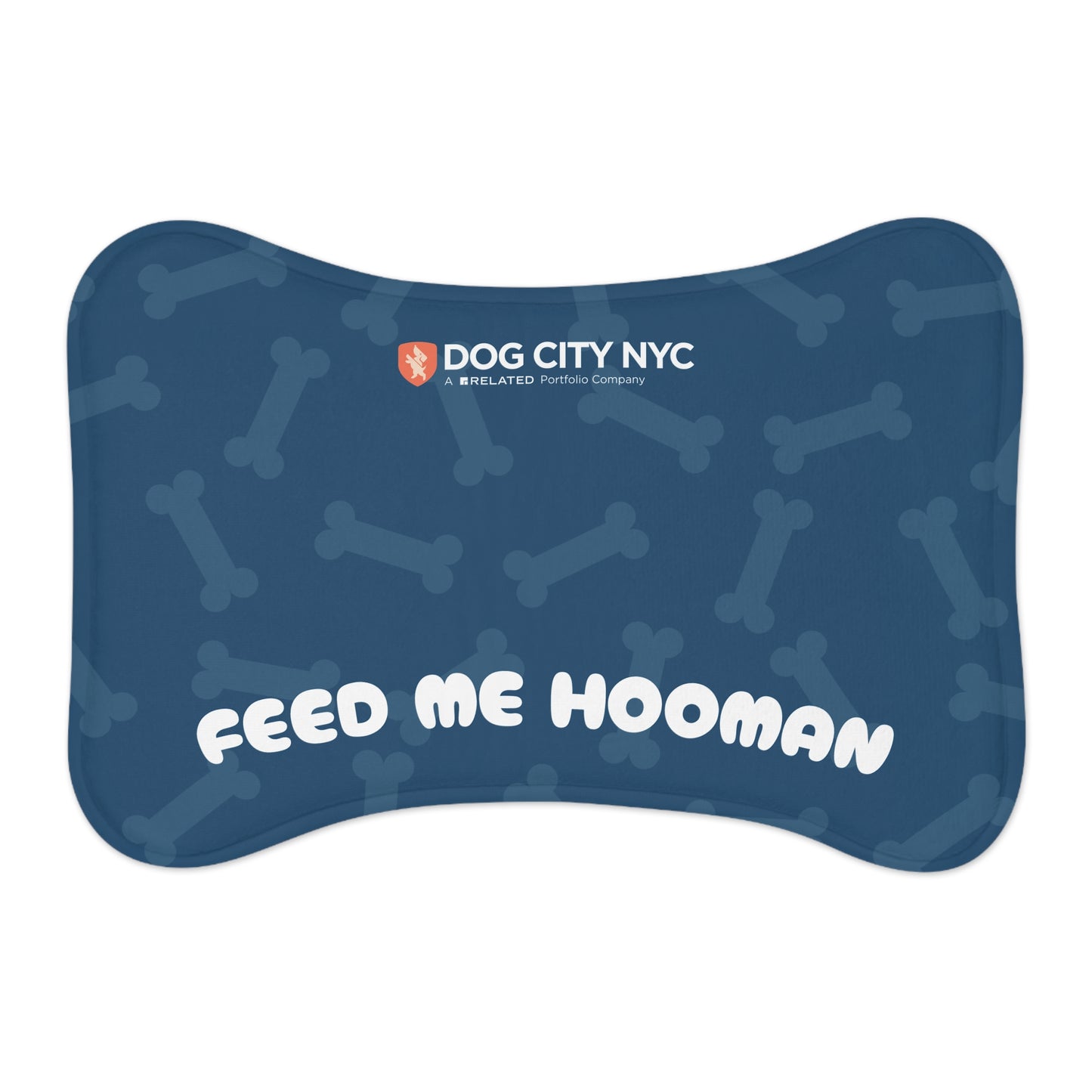 'Feed Me Hooman' Food Mat - Blue