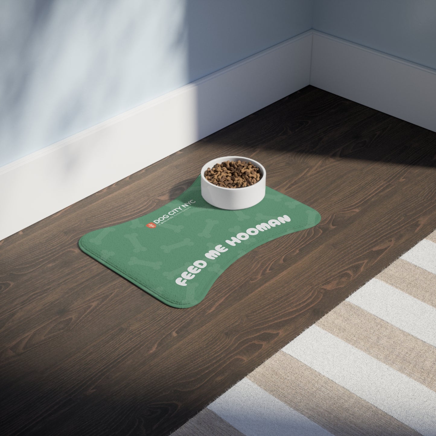 'Feed Me Hooman' Food Mat - Green