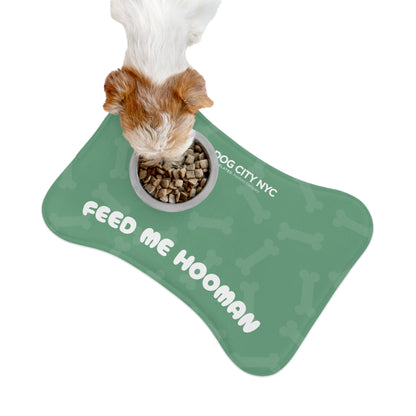 'Feed Me Hooman' Food Mat - Green