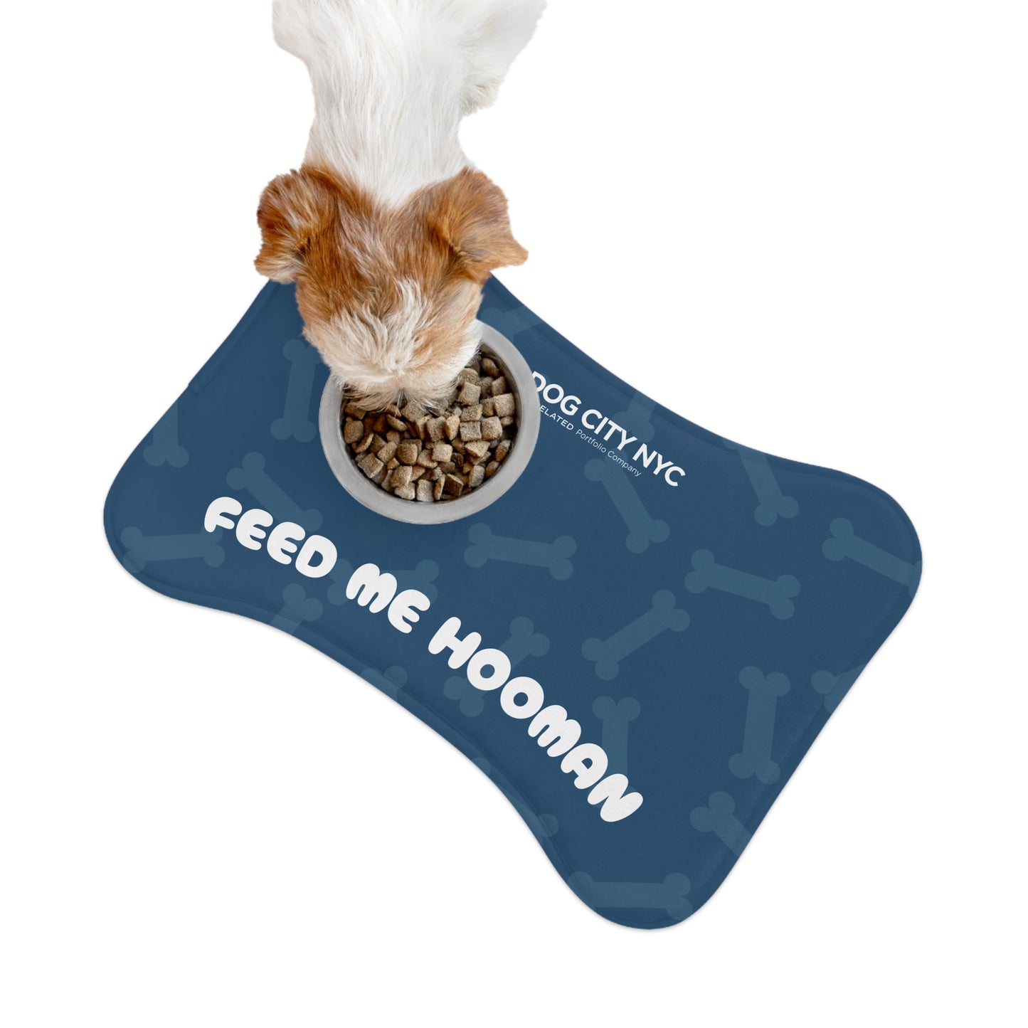 'Feed Me Hooman' Food Mat - Blue