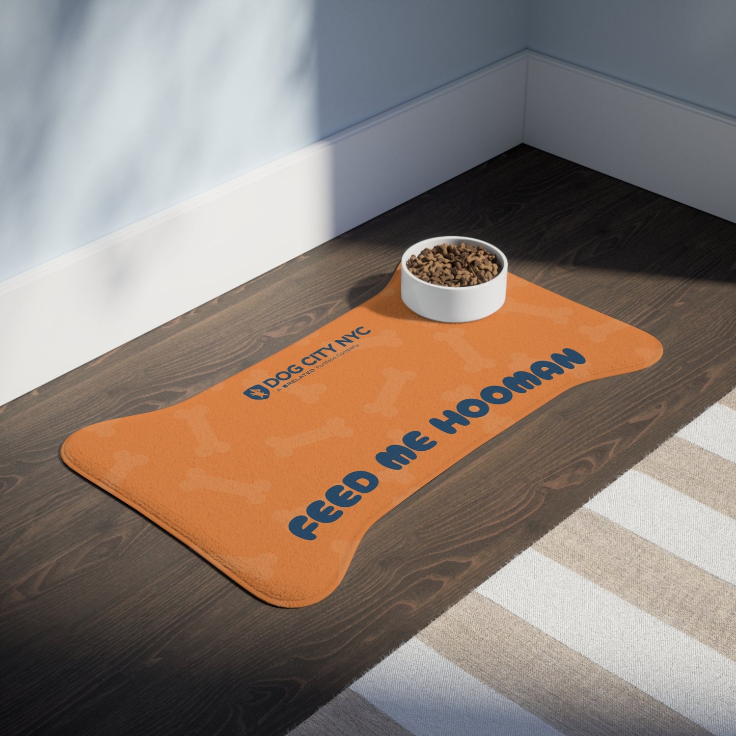 'Feed Me Hooman' Food Mat - Orange