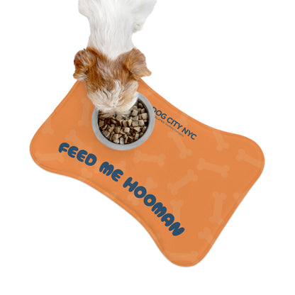 'Feed Me Hooman' Food Mat - Orange