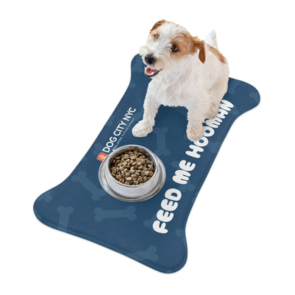 'Feed Me Hooman' Food Mat - Blue