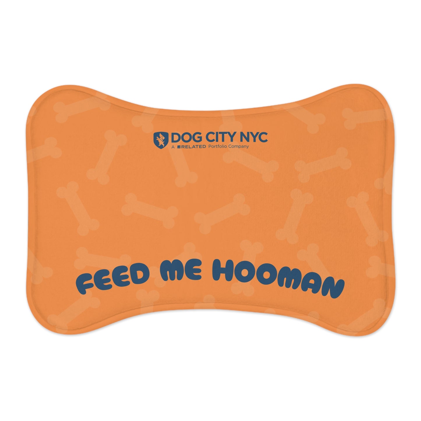 'Feed Me Hooman' Food Mat - Orange