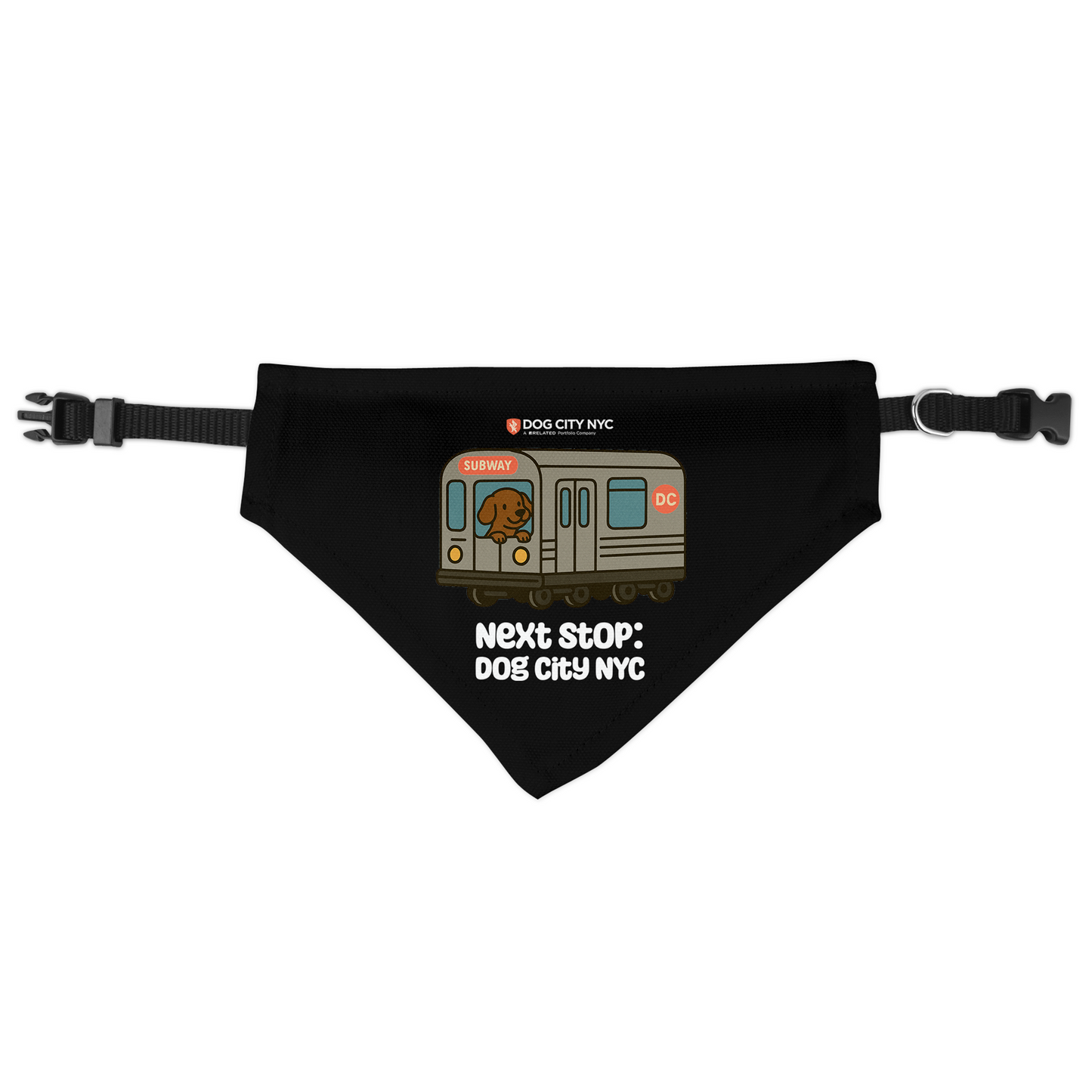 'Next Stop' Clip-On Bandana - Black