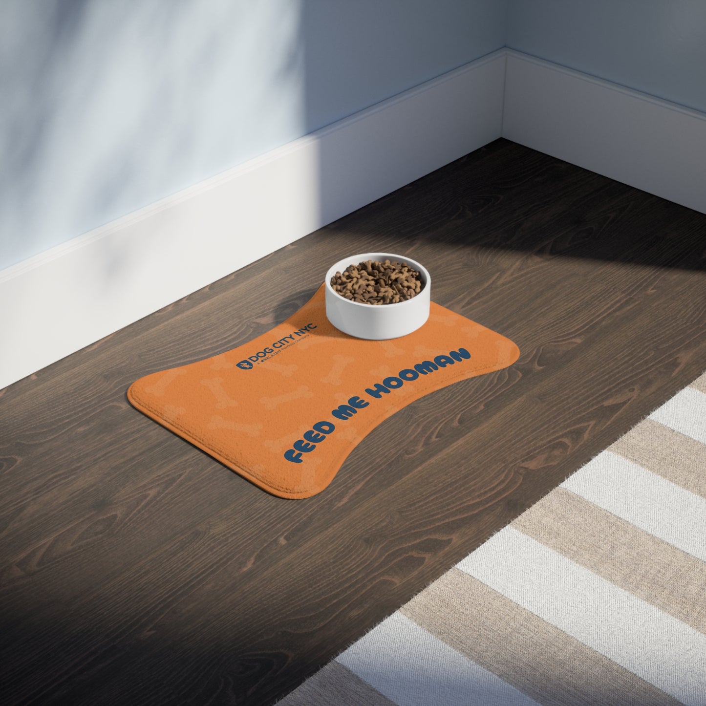 'Feed Me Hooman' Food Mat - Orange