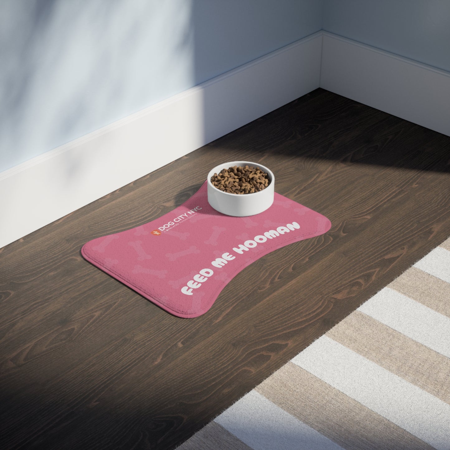 'Feed Me Hooman' Food Mat - Pink